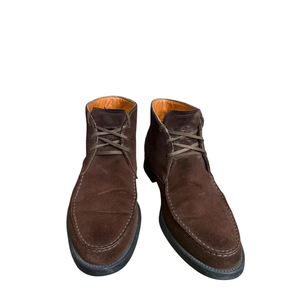 Tods Men Brown Suede‎ Chukka Boots Moc Toe Leather Lined Made in Italy Size 9.5